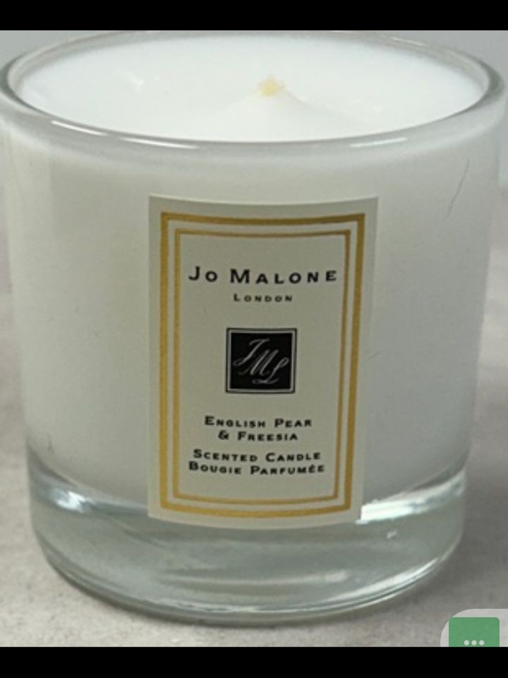 Jo Malone White Glass Scented Candle with Gold Label